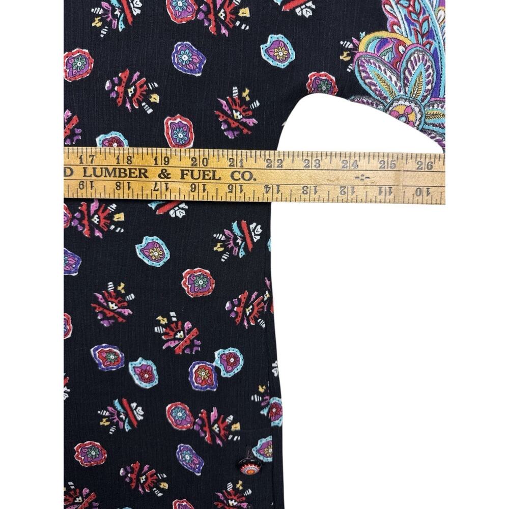 Carol Little Vintage Tunic Artsy Colorful Bright Blouse Top Womens 8 USA 90s - Picture 10 of 12